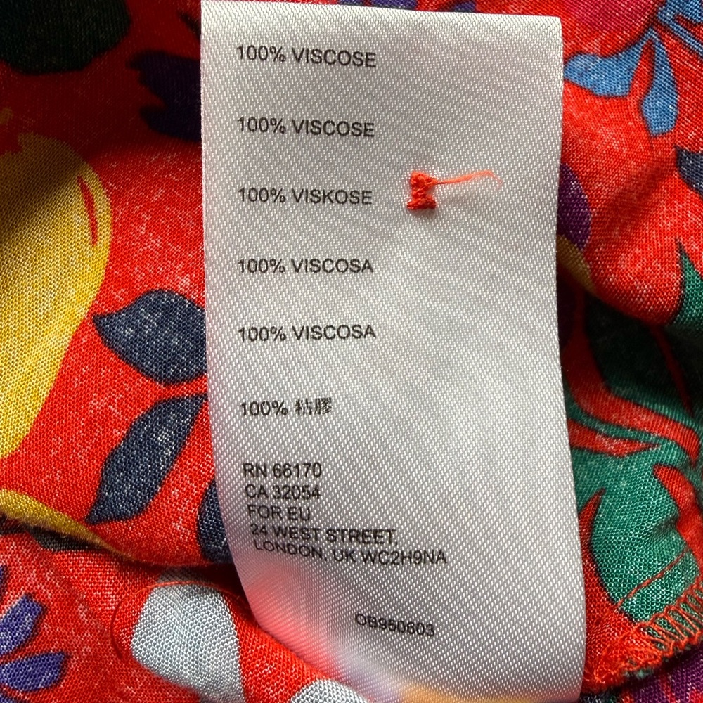 Maeve Anthropologie Fruit Print Blouse Red Citrus Top Size S - Picture 8 of 9